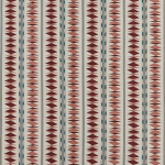 Osborne & Little SAMIRA F7836-03 Burgundy red diamonds on cream background with teal accents
