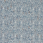 Osborne & Little ELGIN F7872-02 Denim blue and navy with rust-coloured highlights