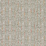 Osborne & Little ELGIN F7872-05 Sage green with coral and golden accent threads