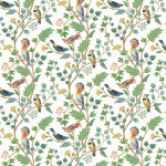Osborne & Little MAYANI F7891-03 Sage green, golden yellow and royal blue on cream background