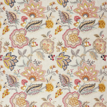 Osborne & Little SAMODE F7893-03 Light cream base with pink, gold and grey botanical elements