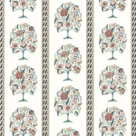 Osborne & Little TANISKA F7894-02 Teal blue, peach and burgundy tones on cream background