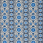 Osborne & Little SAMRINA F7895-02 Navy blue and cornflower blue with cream accents