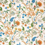 Osborne & Little CHELLAH F7897-02 Vibrant blue, orange and green on cream background