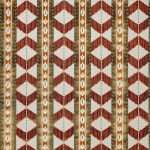Osborne & Little CORNARO F7990-01 Terracotta red, sage green and gold with cream background