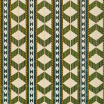Osborne & Little CORNARO F7990-03 Olive green, navy blue and mustard yellow with cream background