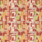 Osborne & Little BOVOLO F7995-03 Terracotta red, peach orange and light lime green combination