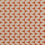 Osborne & Little CAVALLI F7996-01 Burnt orange and natural beige fabric with geometric zigzag pattern