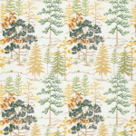 Osborne & Little VANA F8020-01 Forest green, golden amber and sage on cream background