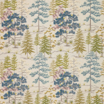 Osborne & Little VANA F8020-02 Teal blue, olive green and mauve on natural background