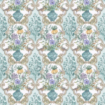 Osborne & Little SUNDARA F8027-02 Duck egg blue, lavender purple and buttery yellow tones