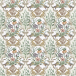 Osborne & Little SUNDARA F8027-03 Soft beige, peach and sage green with lavender accents