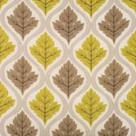 Nina Campbell DELPHINE NCF3882-01 Lime yellow and taupe brown with light grey accents