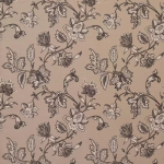 Nina Campbell CELENDIN NCF4072-02 Warm taupe background with chocolate brown floral motifs
