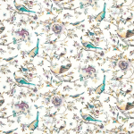 Nina Campbell PERDANA NCF4245-03 Turquoise, lilac and cream with yellow accents
