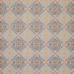 Nina Campbell LA MOULADE NCF4280-03 Soft beige, brown and coral with pale blue accents