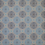Nina Campbell LA MOULADE NCF4280-05 Powder blue, navy and beige with turquoise accents