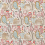 Nina Campbell COLLIOURE NCF4290-01 Soft pink, duck egg blue and beige with gold accents