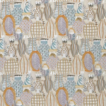 Nina Campbell COLLIOURE NCF4290-03 Soft blue, lilac and ochre tones on beige background