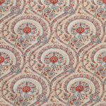 Nina Campbell LES INDIENNES NCF4330-01 Rusty terracotta red, pale beige and soft blue grey