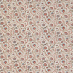 Nina Campbell BAVILLE NCF4331-01 Coral red, soft blue and beige on cream background