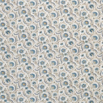 Nina Campbell BAVILLE NCF4331-05 Navy blue, cornflower blue and beige on cream background