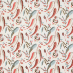 Nina Campbell COLBERT NCF4334-01 Coral red, soft blue and taupe on cream background
