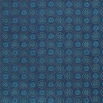 Nina Campbell GARANCE NCF4336-03 Deep navy background with bright turquoise and light blue details