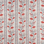 Nina Campbell POMEGRANATE TRAIL NCF4360-04 Coral red and navy motifs arranged on off-white base