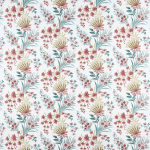 Nina Campbell MICHELHAM NCF4362-03 Soft pink, teal blue and beige on white background