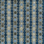 Nina Campbell FLYTE NCF4371-03 Navy blue with powder blue and grey geometric elements