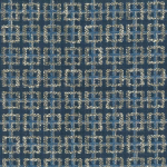 Nina Campbell RODMELL NCF4384-06 Deep navy blue with cream geometric overlay