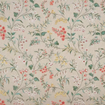 Nina Campbell ALMORA NCF4404-03 Light beige background with coral red and sage green elements
