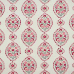Nina Campbell LALITA NCF4405-02 Cream background with vibrant raspberry pink and sage green details