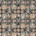 Nina Campbell HOLKAR NCF4410-02 Deep chocolate brown with terracotta orange and mint green details