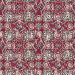 Nina Campbell HOLKAR NCF4410-04 Rich burgundy red with sage green and cream detailed embellishments