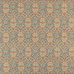 Nina Campbell RANA NCF4411-01 Cream background with rust, gold and teal accents