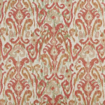 Nina Campbell PATAUDI NCF4412-02 Coral red, beige and soft sage green on cream background