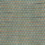 Nina Campbell SARANGI NCF4420-02 Teal blue with cream and tan accent threads