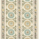 Nina Campbell MARACANDA NCF4430-03 Soft sage green, pale yellow and cream with brown details