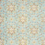 Nina Campbell ANATOLIA NCF4431-01 Soft aqua blue with cream and golden yellow accents