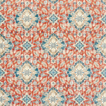Nina Campbell ANATOLIA NCF4431-03 Terracotta orange with navy blue and cream highlights