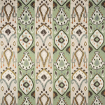 Nina Campbell KHOTAN NCF4432-03 Sage green, cream, and brown with grey and orange details