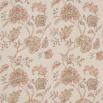 Nina Campbell SAMARRA NCF4433-01 Coral pink and sage green on cream background