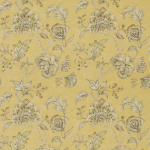Nina Campbell SAMARRA NCF4433-02 Soft brown and beige on mustard yellow background