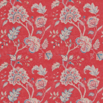 Nina Campbell SAMARRA NCF4433-05 Cream and navy blue on vibrant coral red background