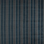 Nina Campbell TURFAN NCF4443-04 Deep teal blue with rust red and grey accents