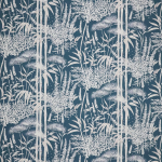 Nina Campbell POITEAU NCF4463-01 Deep teal blue with crisp white botanical silhouettes