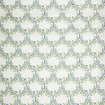 Nina Campbell ARBER NCF4464-01 Sage green and navy blue on cream white background