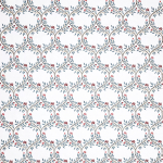 Nina Campbell ARBER NCF4464-02 Steel blue and crimson red on white background